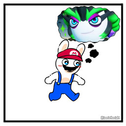 amethyst_(gem) anthro black_facial_hair black_hair black_mustache blue_clothing blue_eyes blue_overalls blush blush_lines border button_(fastener) closed_smile clothed clothed_anthro clothed_male clothing duo ear_piercing eyebrows eyelashes facial_hair featureless_feet feet female female_anthro fur gem green_eyebrows green_hair hair happy hat headgear headwear long_ears male male_anthro mitten_hands mouth_closed multicolored_hair mustache noseless overalls piercing pupils purple_ear_piercing purple_eyelids red_clothing red_hat red_headwear screencap shirtless_anthro shirtless_male simple_background smile sparkles tan_body tan_inner_ear tan_skin text thick_eyebrows thinking_about_another two_tone_hair walking white_background white_body white_border white_fur white_pupils jooniethenight mario_bros mario_plus_rabbids_kingdom_battle mario_plus_rabbids_sparks_of_hope nintendo raving_rabbids rayman_(series) ubisoft edge_(mario_plus_rabbids) rabbid_mario lagomorph mammal rabbid 1:1 2023 artist_name crossover digital_drawing_(artwork) digital_media_(artwork) flat_colors hi_res