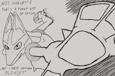 ambiguous_gender anthro burger first_person_view food looking_at_viewer motion_lines no_shading pawpads paws punch side_view simple_background sketchy solo text toony lotnik5 nintendo pokemon canid canine canis generation_4_pokemon lucario mammal pokemon_(species) wolf 3:2 english_text guide_lines hi_res meme monochrome sketch sketch_page