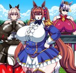 big_breasts breasts clothed clothing cloud dress eyewear female group hand_on_hip huge_breasts sunglasses thick_thighs trio teddy_jack cygames uma_musume_pretty_derby curren_chan_(pretty_derby) daiwa_scarlet_(pretty_derby) gold_ship_(pretty_derby) animal_humanoid equid equid_humanoid equine equine_humanoid horse_humanoid humanoid mammal mammal_humanoid absurd_res hi_res