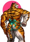 anthro butt clothed clothing fur looking_back male muscular muscular_anthro muscular_male partially_clothed pawpads solo striped_body striped_fur stripes traver009 coach_ho felid mammal pantherine tiger absurd_res hi_res