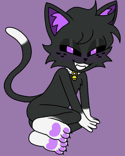 anthro claws feet foot_fetish foot_focus male mischievous_smile solo bowbi violet_vendetta domestic_cat felid feline felis mammal tagme