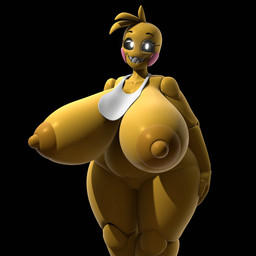 anthro areola barely_visible_genitalia barely_visible_vulva beakless bib big_areola big_breasts big_nipples black_background breasts dark_areola dark_nipples female genitals glistening glistening_body glowing glowing_eyes grin grinning_at_viewer huge_breasts hyper hyper_breasts looking_at_viewer machine nipples non-mammal_breasts non-mammal_nipples non-mammal_vulva puffy_nipples sharp_teeth simple_background smile smiling_at_viewer solo teeth thick_thighs vulva wide_hips yellow_body octal octal_(modeler) five_nights_at_freddy's five_nights_at_freddy's_2 scottgames toy_chica_(fnaf) animatronic avian bird chicken galliform phasianid robot robot_anthro 1:1 3d_(artwork) digital_media_(artwork) hi_res