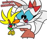 accessory anthro beak black_eyes blonde_hair blue_sclera bow_ribbon breasts cat_tail clothed clothing dress dress_shirt eyelashes fangs female hair limbless male open_mouth shirt simple_background size_difference smile solo tail teeth text topwear whiskers white_background white_body jdone mario_bros nintendo carlota_the_kittycat rayoshi_(jdone) domestic_cat felid feline felis mammal yoshi 2025 digital_media_(artwork) english_text hi_res