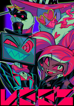 anthro cigarette_holder clothed clothing electronics eyewear female for_a_head glasses group heart_glasses male screen screen_face sharp_teeth teeth television trio enaic31 hazbin_hotel hellaverse valentino_(hazbin_hotel) velvette_(hazbin_hotel) vox_(hazbin_hotel) arthropod demon demon_humanoid humanoid insect lepidopteran moth object_head screen_head tv_head absurd_res hi_res