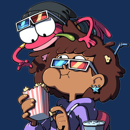 ambiguous_gender anthro brown_hair clothed clothing duo eating eating_food female food hair hat headgear headwear hoodie messy_hair pink_body popcorn tongue tongue_out topwear young young_anthro discount-supervillain amphibia_(series) disney anne_boonchuy sprig_plantar amphibian frog human mammal digital_media_(artwork)
