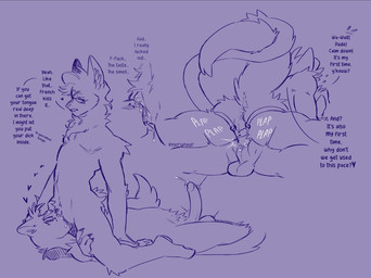 anal anal_fluids anal_penetration andromorph andromorph/male anthro anus balls blush bodily_fluids butt claws clitoris contact_onomatopoeia cunnilingus dialogue duo entwined_tails erection eyewear eyewear_only facesitting feet fingers fluffy fluffy_tail from_behind_position fur genital_fluids genitals glasses glasses_only head_tuft heart_symbol humanoid_genitalia humanoid_penis humanoid_vulva impact_onomatopoeia intersex intersex/male lying_on_another male male_penetrated mastectomy_scar monotone_background nude nude_anthro nude_male object_in_ass onomatopoeia oral pawpads penetration penis plap precum profanity prone_bone_position purple_background rear_view scar sex sex_toy sex_toy_in_ass sex_toy_insertion side_view simple_background sitting_on_another sound_effects speed_bump_position strapon strapon_in_ass strapon_sex tail tail_coil teeth text toes toying_partner tuft vaginal vaginal_fluids visibly_trans vulva wearing_glasses nerunaur the_lunar_flame james_jonah leo_campbell canid canine felid feline mammal 2025 artist_name digital_drawing_(artwork) digital_media_(artwork) english_text hi_res monochrome trans_(lore) trans_man_(lore)