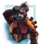 eyewear female flower glasses plant simple_background solo shadoca blizzard_entertainment warcraft bear mammal pandaren 2020 hi_res