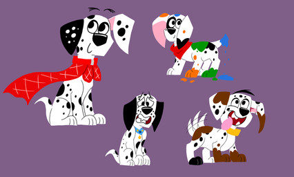 black_ears black_nose black_spots blue_collar blue_spots cape clothing collar dirty eye_patch_(marking) facial_markings female feral floppy_ears freckled_face freckles fur group head_markings heterochromatic_ears kerchief male markings neckerchief neckwear orange_spots patch_(marking) pink_inner_ear pink_kerchief pink_neckerchief red_cape red_clothing red_collar spots tongue tongue_out toony white_body white_fur white_spots doglover502 101_dalmatian_street 101_dalmatians disney da_vinci_(101_dalmatians) dawkins_(101_dalmatians) diesel_(101_dalmatians) dylan_(101_dalmatians) canid canine canis dalmatian domestic_dog mammal 2018
