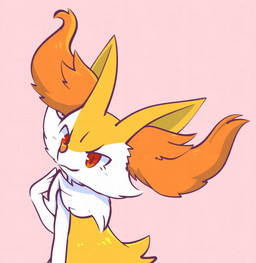 3_fingers :3 ambiguous_anthro ambiguous_gender anthro arm_tuft biped black_body black_fur border cheek_tuft chest_tuft closed_smile eyelashes facial_tuft feet fingers fluffy fur hip_tuft inner_ear_fluff looking_at_viewer markings mouth_closed multicolored_body multicolored_fur neck_tuft nude_ambiguous orange_body orange_fur orange_inner_ear_fluff orange_nose pink_background pink_border pointy_ears prick_ears pupils red_eyes shoulder_tuft simple_background smile snout solo toes tuft white_body white_fur white_hands white_sclera yellow_body yellow_ears yellow_fur momensarada nintendo pokemon braixen canid generation_6_pokemon mammal pokemon_(species) 2023 colored digital_drawing_(artwork) digital_media_(artwork) half-length_portrait hi_res portrait shaded