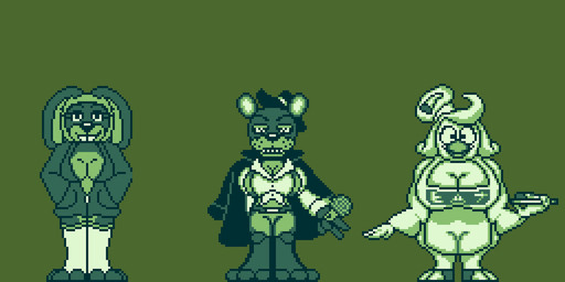 apron apron_only breasts chef chef_hat clothing female food group hat headgear headwear machine mafia mob_boss pizza relaxing sprite sprite_art trio chaoskres five_nights_at_freddy's five_nights_at_frickbear's_(series) five_nights_at_frickbear's_3 scottgames bonnie_(fnaf) bonnie_(frickbear's) chica_(fnaf) chica_(frickbear's) freddy_(fnaf) freddy_frickbear animatronic avian bear bird chicken galliform humanoid lagomorph leporid mammal phasianid rabbit robot 2026 concept_art digital_media_(artwork) pixel_(artwork)