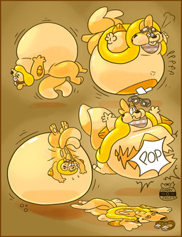 air_inflation belly big_belly blush border bursting dizzy_eyes eyewear glistening glistening_belly goggles huge_belly hyper hyper_belly immobile inflation kerchief logo motion_lines orange_border popping text grichyinkreally nintendo pokemon buoyantbliss_(character) buizel floatzel generation_4_pokemon pokemon_(species) 2026 artist_logo artist_name hi_res sequence