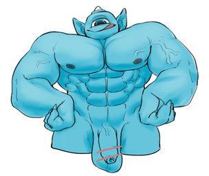 1_eye abs balls biceps blue_body blue_skin genitals horn humanoid_genitalia humanoid_penis male muscular muscular_humanoid muscular_male nipples pecs penis pointy_ears solo vein veiny_muscles veiny_penis kuriusagi dragon_quest square_enix cyclops cyclops_(dragon_quest) gigantes_(dragon_quest) humanoid censored hi_res