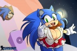 anthro areola areola_slip big_breasts blue_body blue_fur breasts cleavage clothed clothing crossgender female fur mtf_crossgender solo missphase sega sonic_the_hedgehog_(series) sonic_the_hedgehog eulipotyphlan hedgehog mammal 2015