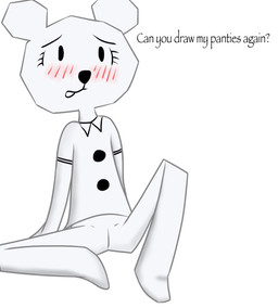 anthro blush bottomless clothed clothing dialogue embarrassed female genitals loli looking_at_viewer looking_up papyrus_(font) shirt shirt_only sitting solo spread_legs spreading talking_to_viewer text topwear topwear_only vulva young shelest cartoon_network the_amazing_world_of_gumball teri_(tawog) bear mammal paper_creature english_text hi_res