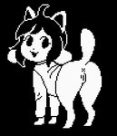 anus black_background bottomless butt clothed clothing female feral genitals hair pussy simple_background solo vibrating white_body unknown_artist undertale undertale_(series) temmie_(undertale) canid canine mammal tem animated digital_media_(artwork) low_res pixel_(artwork) pixel_animation short_playtime thumbnail