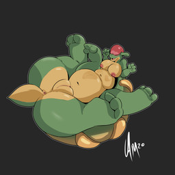anus breasts female genitals lying nipples non-mammal_nipples nude on_back pose solo tail vulva amhidden nintendo pokemon appletun generation_8_pokemon pokemon_(species) pokemon_taur taur 1:1 2020 cel_shading dated digital_drawing_(artwork) digital_media_(artwork) full-length_portrait hi_res portrait shaded signature