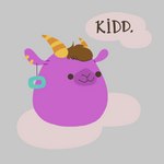 2_horns anthro brown_hair dialogue dialogue_box ear_piercing ear_ring egg hair horn male pendulum piercing plushie purple_body purple_skin ring_piercing simple_background sitting smile solo text toony olimacdoodles squishmallows kidden_eksis bovid caprine goat mammal 1:1 2022 colored digital_drawing_(artwork) digital_media_(artwork) flat_colors lineless