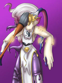 anthro brush disembodied_hand ghost_hand goo_transformation hair latex latex_transformation liquid_clothing liquid_latex male multicolored_hair paintbrush red_hair solo species_transformation transformation two_tone_hair white_hair white_latex koekoek bandai_namco digimon nintendo pokemon digimon_(species) generation_8_pokemon hisuian_form hisuian_zoroark hybrid pokemon_(species) regional_form_(pokemon) sneasler taomon 2025 3:4 hi_res