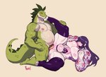 abdominal_bulge ahegao anal anal_penetration anthro balls big_balls big_penis blush chastity_cage chastity_device duo femboy genitals green_body hair huge_balls huge_penis human_on_anthro interspecies looking_pleasured male male/male male_penetrated male_penetrating male_penetrating_male muscular muscular_anthro muscular_male nude open_mouth overweight overweight_male penetration penile penile_penetration penis penis_in_ass pubes purple_hair sex simple_background tongue tongue_out nedoiko tosin alligator alligatorid crocodilian human mammal reptile scalie 2022 hi_res