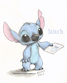 4_fingers ambiguous_gender black_claws black_eyes blue_body blue_fur blue_nose chest_tuft claws drawing_(object) drawing_in_a_drawing fingers fur head_tuft notched_ear paper semi-anthro solo standing text tuft ravenevert disney lilo_and_stitch stitch_(lilo_and_stitch) alien experiment_(lilo_and_stitch) 2015 character_name crayon_(artwork) hi_res traditional_media_(artwork) url male_(lore)