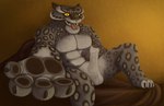 anthro balls erection genitals humanoid_genitalia humanoid_penis male outstretched_hand penis solo tongue tongue_out rowan_crimes dreamworks kung_fu_panda tai_lung_(kung_fu_panda) felid mammal pantherine snow_leopard hi_res