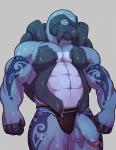 abs anthro anthrofied balls biceps big_muscles biped bodily_fluids clothed clothing front_view genitals half-erect huge_muscles humanoid_genitalia humanoid_penis jockstrap looking_at_viewer male muscular muscular_anthro muscular_male non-mammal_balls pecs penis pokemorph simple_background solo standing sweat sweaty_abs sweaty_balls sweaty_genitalia sweaty_legs sweaty_penis sweaty_thighs tattoo topless triceps underwear knuxlight nintendo pokemon pohaku carracosta fossil_pokemon generation_5_pokemon pokemon_(species) reptile scalie 2017 digital_media_(artwork) hi_res portrait three-quarter_portrait