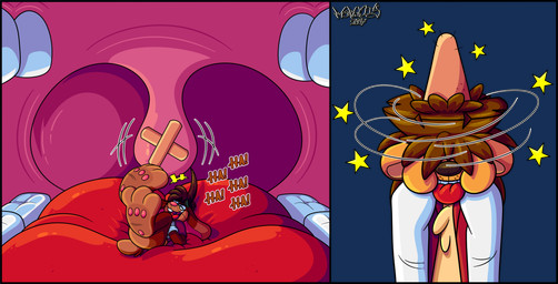 3_toes 4_fingers anthro big_feet big_tongue blep cartoon_gloves cartoon_physics cheek_bulge clothing duo eyewear feet fingers glasses inside_mouth jacket letterman_jacket lying male male/male mawplay on_back pawpads paws red_tongue shirt slapstick slapstick_humor soft_vore soles tail toes tongue tongue_out toony topwear uvula vore wearing_glasses wide_tongue marquis2007 liam_(tamerkoh) roderick_(tamerkoh) felid lagomorph leporid lion mammal pantherine rabbit absurd_res alpha_channel hi_res multiple_scenes