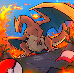 abdominal_bulge anthro baseball_cap belly big_belly biped bodily_fluids claws clothing feral fire flaming_tail fully_inside hand_on_belly hat headgear headwear horn licking licking_lips male membrane_(anatomy) membranous_wings orange_body outside patreon_logo pokeball rumbling_stomach saliva semi-anthro soft_vore solo standing tail teeth text tongue tongue_out unseen_prey unwilling_prey vore wings darkdraconica mythology nintendo patreon pokemon charizard dragon generation_1_pokemon mythological_creature mythological_scalie pokemon_(species) scalie winged_dragon 2025 hi_res url