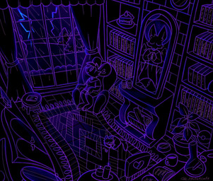 anthro black_background cake candle clothing dessert door female food furniture rug simple_background sitting smile solo storm table wood puppychowed maddie_(squeakcake) mammal mouse murid murine rodent hi_res