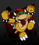 anthro claws hair horn male open_mouth red_hair solo teeth tongue tongue_out invdrscar mario_bros mario_party mario_party_(series) nintendo koopa_kid koopa reptile scalie turtle absurd_res hi_res