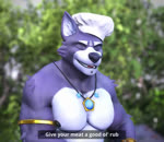 anthro blue_eyes blurred_background bracelet butt_slap chef_hat chin_piercing clothed clothing cooking facial_piercing food fur gem gesture grey_body grey_fur hat headgear headwear humor jewelry labret_piercing lip_piercing male meat muscular muscular_anthro muscular_male necklace nipples out_of_context piercing plant sauce slap solo spanking spatula suggestive suggestive_dialogue suggestive_gesture text tools topless white_body white_fur lucyon adastra adastra_(series) echo_project ainsley_harriott amicus_(adastra) canid canine canis mammal wolf 2021 3d_(artwork) 3d_animation animated digital_media_(artwork) meme short_playtime sound subtitled webm