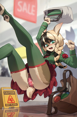 anthro biped blush bottomwear breasts butt clothed clothed_anthro clothed_female clothing female front_view fully_clothed fully_clothed_anthro fully_clothed_female fur hair panties solo tail teeth text tongue topwear underwear yorzis mocha_(raveger) deer mammal 2025 absurd_res digital_drawing_(artwork) digital_media_(artwork) english_text hi_res