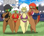 afro ball big_breasts big_hair bikini breasts clothing curvy_figure elderly_female family female group hair hair_over_eyes huge_breasts mature_female not_furry one-piece_swimsuit slightly_chubby swimwear text two-piece_swimsuit volleyball_(ball) igphhangout nintendo pokemon brook_(igph) courtney_(igph) ivy_(igph) nekeisha_(igph) eldegoss generation_5_pokemon generation_8_pokemon humanoid pokemon_(species) whimsicott english_text aunt_(lore) aunt_and_niece_(lore) daughter_(lore) grandchild_(lore) granddaughter_(lore) grandmother_(lore) grandmother_and_grandchild_(lore) grandmother_and_granddaughter_(lore) grandparent_(lore) grandparent_and_grandchild_(lore) mother_(lore) mother_and_child_(lore) mother_and_daughter_(lore) niece_(lore) parent_(lore) parent_and_child_(lore) parent_and_daughter_(lore) sibling_(lore) sister_(lore) sisters_(lore)