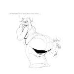 2_horns anthro belly bent_over big_butt blush bodily_fluids breasts butt clenched_teeth clothed clothing dress fart fart_cloud fart_fetish female floppy_ears horn huge_butt looking_back lop_ears narrowed_eyes overweight overweight_anthro overweight_female panty_lines rear_view robe rumbling_stomach simple_background solo sound_effects straining sweat teeth text thoughts white_background grindavikbydaylight undertale undertale_(series) toriel boss_monster_(undertale) bovid caprine mammal 1:1 2023 black_and_white english_text hi_res monochrome