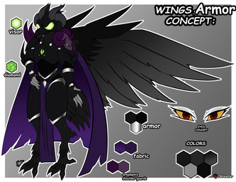 anthro armor beak black_body black_feathers bottomwear chest_tuft claws cloak cloak_only clothed clothed_anthro clothed_male clothing color_swatch crystal digitigrade feathered_wings feathers feet gradient_background hand_on_hip hand_on_own_hip headgear helmet horn horned_helmet loincloth male red_eyes simple_background solo spread_wings tail tail_feathers talon_hands talons text toes torn_cloak tuft visor wings yellow_sclera rhunter13 folkrem avian bird bird_demon corvid corvus_(genus) demon oscine passerine raven absurd_res english_text hi_res model_sheet