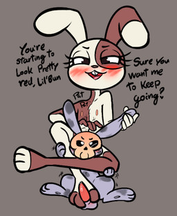 3_toes 5_fingers animal_genitalia anthro anthro_on_feral balls bestiality biped black_eyebrows black_eyes black_sclera black_text blue_balls blue_body blue_ears blue_fur blue_sheath blush bodily_fluids bone brown_body brown_ears brown_fur buckteeth collarbone dialogue dirty_talk duo ear_grab erection eyebrows eyelashes feet female female_anthro feral fingers flat_chested foot_fetish foot_play footjob fur genital_fluids genitals glistening glistening_eyes grey_body grey_ears grey_fur headpat humanoid_hands intraspecies intraspecies_bestiality larger_anthro larger_female leg_wrap looking_down male male/female male_feral motion_lines multicolored_body multicolored_ears multicolored_fur narrowed_eyes nipples nude nude_anthro nude_female open_mouth penile penis pink_nipples pink_nose pink_penis pink_tongue precum red_blush semi-anthro sex sheath size_difference skull skull_head smaller_feral smaller_male sound_effects talking_to_another talking_to_partner tapering_penis teeth text toejob toes tongue two_tone_body two_tone_ears two_tone_fur vein white_body white_ears white_eyes white_fur young young_anthro young_female soulcentinel vanny_(soulcentinel) waketab_(waketab) lagomorph leporid mammal rabbit 2026 english_text handwritten_text