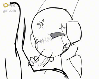 antennae_(anatomy) blush blush_lines fellatio female genitals male male/female nude oral penile penis sex simple_background xiumao rain_world videocult iterator_(rain_world) 5:4 animated monochrome
