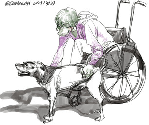 anthro clothed clothing disability duo female feral green_body green_hair hair hoodie simple_background topwear vehicle wheelchair white_background catheadyy cavemanon_studios i_wani_hug_that_gator olivia_halford baryonyx canid canine canis dinosaur domestic_dog mammal prehistoric_species reptile scalie spinosaurid theropod absurd_res digital_media_(artwork) digital_painting_(artwork) hi_res painting_(artwork) sketch