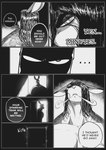 angry anthro dialogue door ellipsis exhaling female group gynomorph hair intersex intersex/female male muscular muscular_intersex shadow shadowy_figure text trio peculiart bun_bash ruth_(peculiart) lagomorph leporid mammal rabbit black_and_white comic english_text hi_res monochrome
