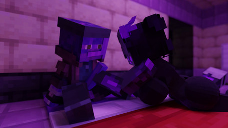 bedroom big_breasts big_penis breasts female genitals grey_body horn igrok male male/female masturbation penis purple_eyes rginsha smile microsoft minecraft mojang xbox_game_studios fan_character 3d_(artwork) absurd_res animated blender_(artwork) digital_media_(artwork) hi_res short_playtime video
