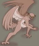 4_toes ambiguous_gender anisodactyl anthro avian_feet beak feathered_wings feathers featureless_crotch feet nude solo tail tail_feathers toes wings yellow_eyes firekitty inzoreno avian bird great_horned_owl horned_owl owl true_owl hi_res