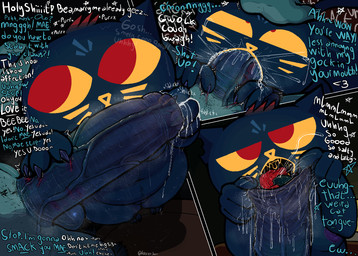 balls barbed_tongue barely_visible_genitalia barely_visible_nipples barely_visible_vulva black_body black_fur blood blood_from_penis bodily_fluids bodily_fluids_in_mouth body_worship breasts claws cock_and_ball_torture cough crossgender darkened_genitalia deep_throat describing_smell describing_taste dialogue dripping drooling duo excessive_drooling eye_roll fellatio female finger_in_foreskin foreskin foreskin_fingering foreskin_play foreskin_stretching ftg_crossgender fti_crossgender fur gagging genital_fluids genital_torture genital_worship genitals glans_lick green_body gynomorph intersex intersex/female licking messy messy_sex musk nipples nude onomatopoeia oral oral_penetration penetration penile penis penis_sniffing penis_worship precum precum_drip precum_in_mouth precum_on_hand precum_squirt pubes pubic_stubble red_eyes saliva schlick_(sound_effect) scratching scratching_penis sex shlick slightly_chubby smelly smelly_penis sniffing sound_effects sweat sweaty_genitalia sweaty_penis tears text tongue tongue_in_foreskin vein veiny_penis vulva whiskers worship wounded yellow_sclera lazier_boi night_in_the_woods bea_santello mae_borowski alligator alligatorid crocodilian domestic_cat felid feline felis mammal reptile scalie comic hi_res