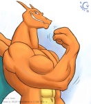 2_horns 4_fingers anthro anthrofied biceps big_deltoids big_muscles biped black_eyes blue_background deltoids fangs fingers fist flexing flexing_bicep flexing_flexor_carpi forearm_muscles green_membrane grin half-closed_eyes happy head_horn horn huge_deltoids huge_muscles humanoid_hands hyper hyper_biceps hyper_deltoids hyper_muscles hyper_triceps logo long_neck looking_at_viewer looking_down looking_down_at_viewer male male_anthro manly membrane_(anatomy) membranous_wings motion_lines multicolored_body multicolored_scales muscular muscular_anthro muscular_arms muscular_male narrowed_eyes navel nude nude_anthro nude_male open_mouth open_smile orange_arms orange_back orange_body orange_chest orange_face orange_fingers orange_hands orange_horn orange_neck orange_scales orange_skin orange_wings outline pokemorph pose scales sharp_teeth side_view simple_background smile smiling_at_viewer solo standing teeth toony triceps two_tone_body two_tone_scales white_background wings yellow_body yellow_scales narc mythology nintendo pokemon charizard dragon generation_1_pokemon mythological_creature mythological_scalie pokemon_(species) scalie 2007 dated digital_media_(artwork) half-length_portrait portrait signature