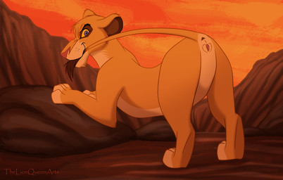anatomically_correct anatomically_correct_genitalia female feral genitals presenting solo vulva thelionqueenarts disney the_lion_king vitani_(the_lion_king) hi_res