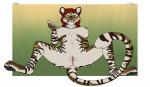 2015 anthro anus beckoning big_breasts biped breasts conditional_dnp felid female genitals gesture hair hi_res looking_at_viewer mammal nipples nude pantherine pussy red_hair seductive simple_background smile smirk solo spread_legs spreading stripes tiger xenoforge