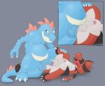 2014 3_toes alligator anal anal_penetration anus balls barefoot belly big_penis chubby claws crocodile cum cum_in_ass cum_inside cum_on_penis drooling erection feral feraligatr gay happy hi_res jetshark krookodile looking_down lying male nintendo nude on_back penetration penis plain_background pokémon raised_leg reptile saliva scalie sex teeth tongue tongue_out uncut video_games
Rating: Explicit
Score: 6
User: JetShark
Date: April 20, 2014