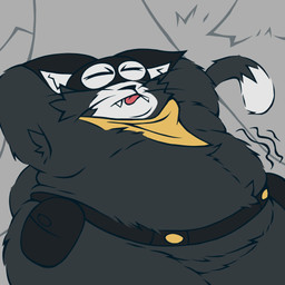 anthro armpit_hair back_rolls belly belly_overhang belt black_body black_fur black_nose body_hair breasts clothing double_chin fangs fat_rolls fluffy forest fur grumbling handkerchief hands_behind_back hungry kerchief male markings mask moobs mouth_closed obese obese_male overweight overweight_anthro overweight_male plant rumbling_stomach shortstack shortstack_male solo tail tail_markings teeth tongue tongue_out tree utility_belt weight_gain whiskers white_body white_fur yellow_clothing justwatchingthings atlus fattytober megami_tensei persona_(series) persona_5 sega morgana_(persona) domestic_cat felid feline felis mammal tuxedo_cat 1:1 digital_media_(artwork) hi_res