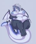 anthro areola big_breasts breasts claws feet female holding_belly nipples non-mammal_breasts non-mammal_nipples nude obese obese_anthro obese_female overweight overweight_anthro overweight_female solo tail toe_claws anuvia mythology vezaur dragon mythological_creature mythological_scalie scalie