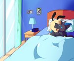 antennae_(anatomy) anthro bed bedroom black_body cuddling duo female furniture male male/female neck_tuft sleeping tail tuft wings shinyillusionz nintendo pokemon bbbb zeke_the_zorua arthropod bee generation_5_pokemon humanoid hymenopteran insect pokemon_(species) shiny_pokemon zorua 6:5 absurd_res hi_res