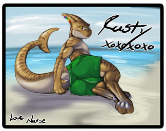 accessory anthro ball_bulge beach brown_body butt clothed clothing day ear_piercing eyewear feet glasses green_clothing green_swimming_trunks green_swimwear hindpaw jewelry lgbt_pride long_tail male markings multicolored_jewelry muscular muscular_anthro muscular_male outside paws piercing presenting presenting_hindquarters pride_color_accessory pride_color_jewelry pride_color_piercing pride_colors rainbow_pride_colors sand six-stripe_rainbow_pride_colors solo striped_markings stripes swimming_trunks swimwear tail tan_body topless topless_anthro topless_male water yellow_eyes narse rusteh_(sharkbum) fish marine requiem_shark shark tiger_shark 2010